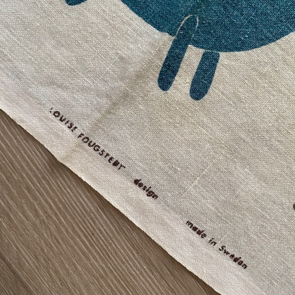 VTG 1950s 1960s Linen Dish Towel Smorgasbord Louise Fougstedt Made in Sweden - Picture 10 of 10
